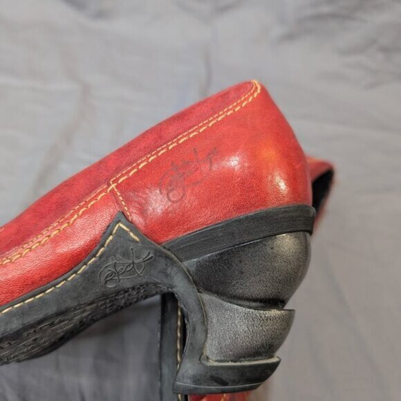 Eject Red Leather Block Heel Pumps Size 41 - Picture 9 of 11